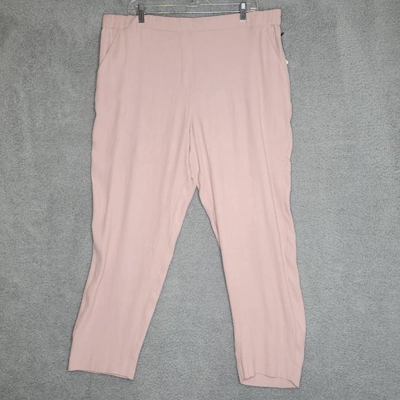 Halogen Womens Chino Pants Pink Elastic Waist Viscose 18 New - Picture 1 of 11